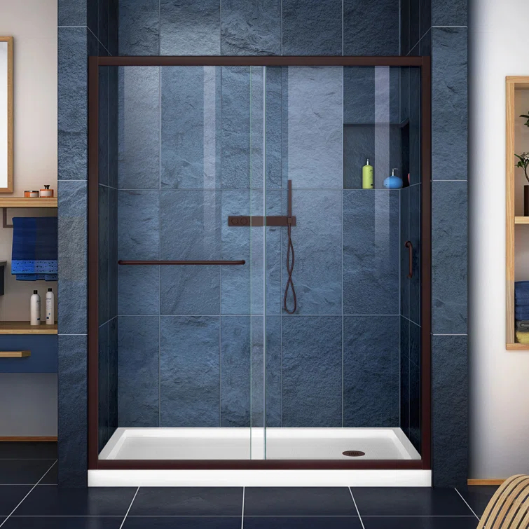 Infinity-Z 60" W x 74.75" H Semi-frameless Sliding Shower Kit
