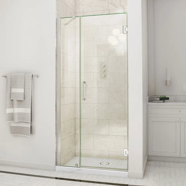 Unidoor 39" W x 72" HHinged Frameless Shower Door with ClearMax™ Technology