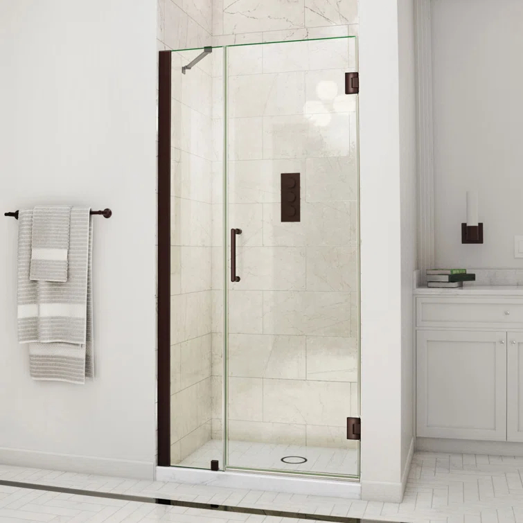 DreamLine Unidoor 39" W x 72" H  Hinged Frameless Shower Door with ClearMax™ Technology SHDR-20387210-01