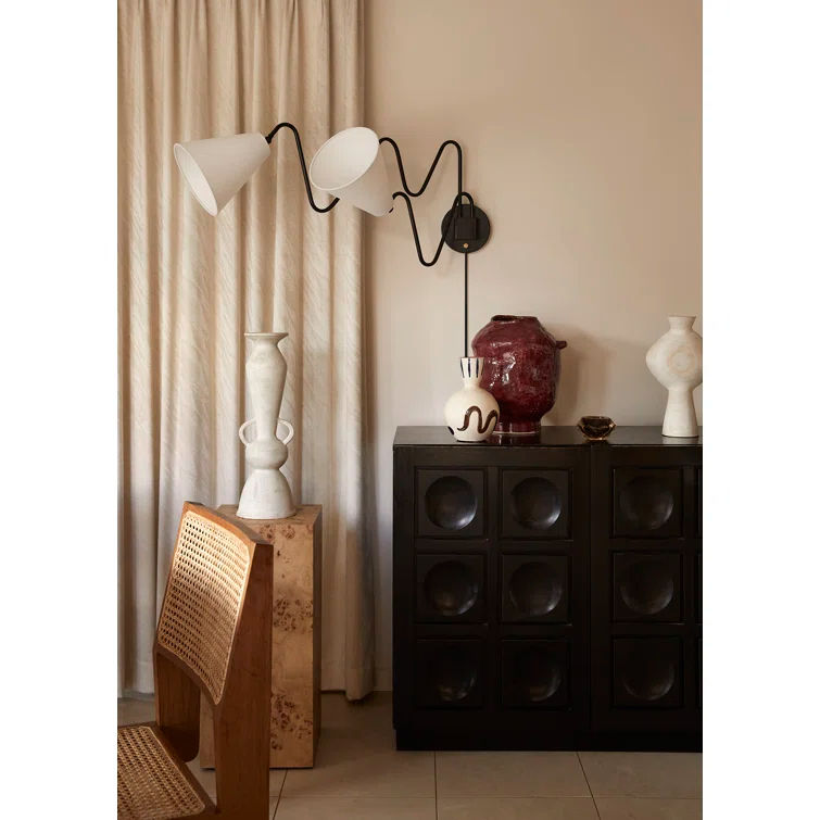 Dellon Double Plug-In Sconce - Black / Double
