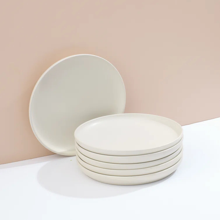 JoyJolt JoyJolt Mesa 6pc Stoneware 8" Salad plate set (Set of 6)