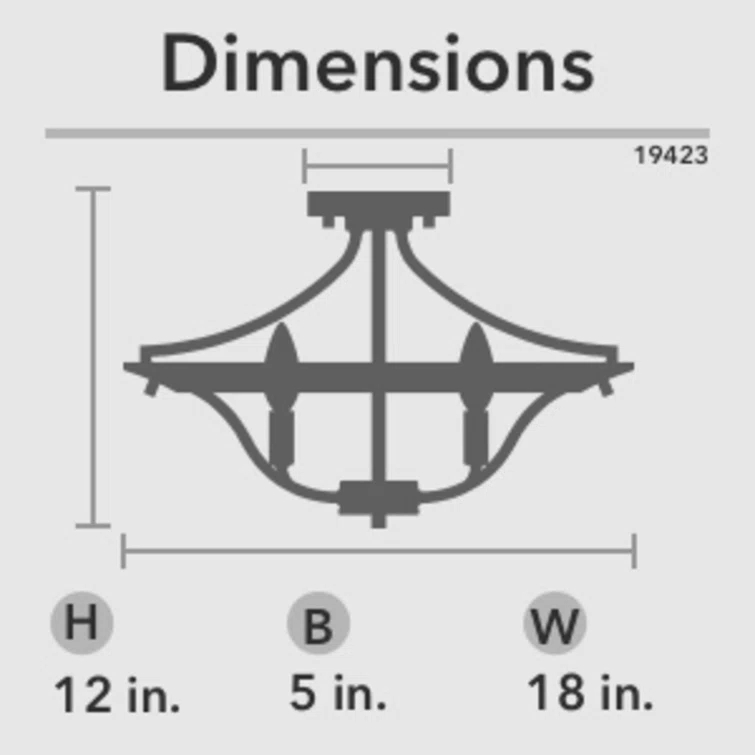 Hunter Fan Perch Point 4 Light Semi Flush Mount