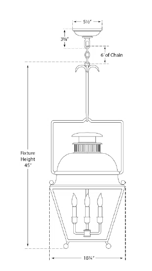 Holborn Old White 4-Light Glass Lantern Pendant