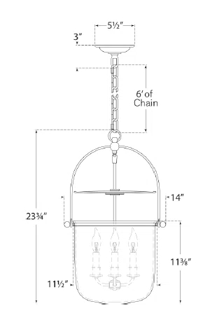 Lorford Aged Iron 24" Glass 4-Light Chandelier