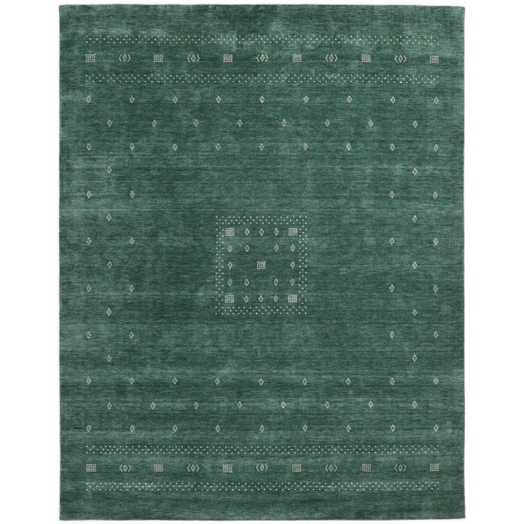 Cyrena Hand-Loomed Wool Rug - Green / 9' x 12'