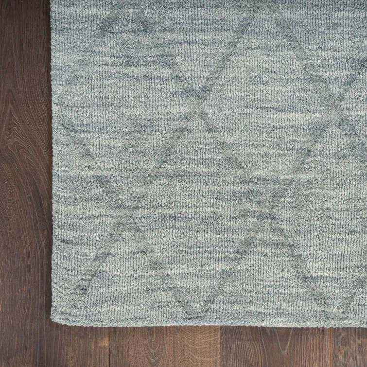 Nourison Wool Haven Blue Modern Wool Indoor Rug
