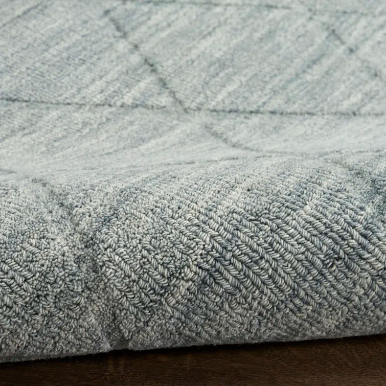 Nourison Wool Haven Blue Modern Wool Indoor Rug