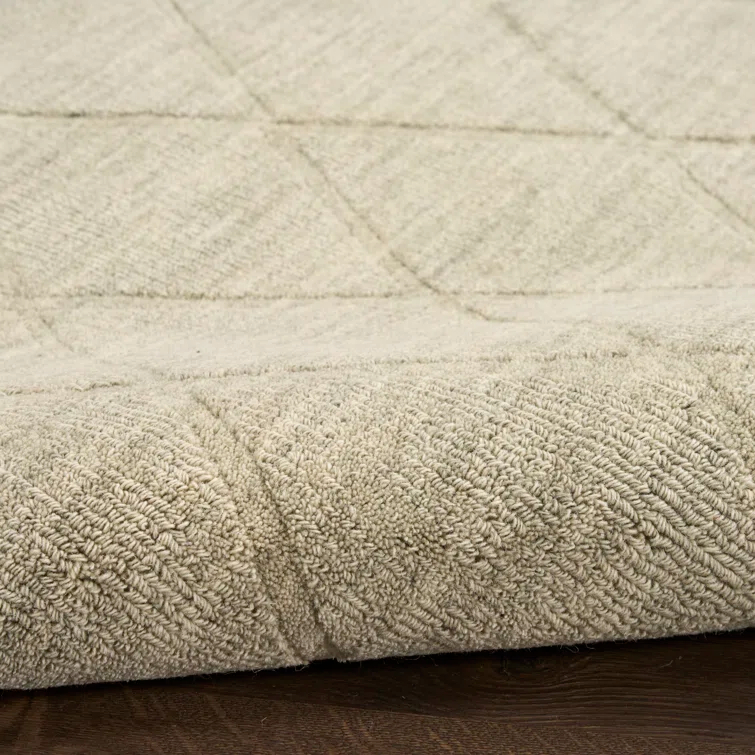 Nourison Wool Haven Sage Modern Wool Indoor Rug