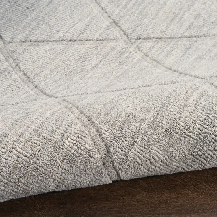Nourison Wool Haven Grey Modern Wool Indoor Rug