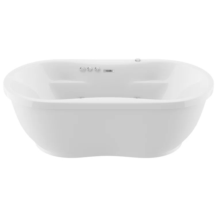 Lori 71.25” x 35.5” Freestanding Whirlpool and Air Acrylic Bathtub