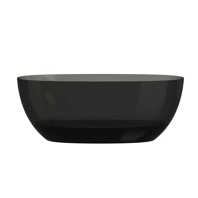 Marfa 59'' x 30'' Runway Semi Transparent Resin Freestanding Soaking Bathtub