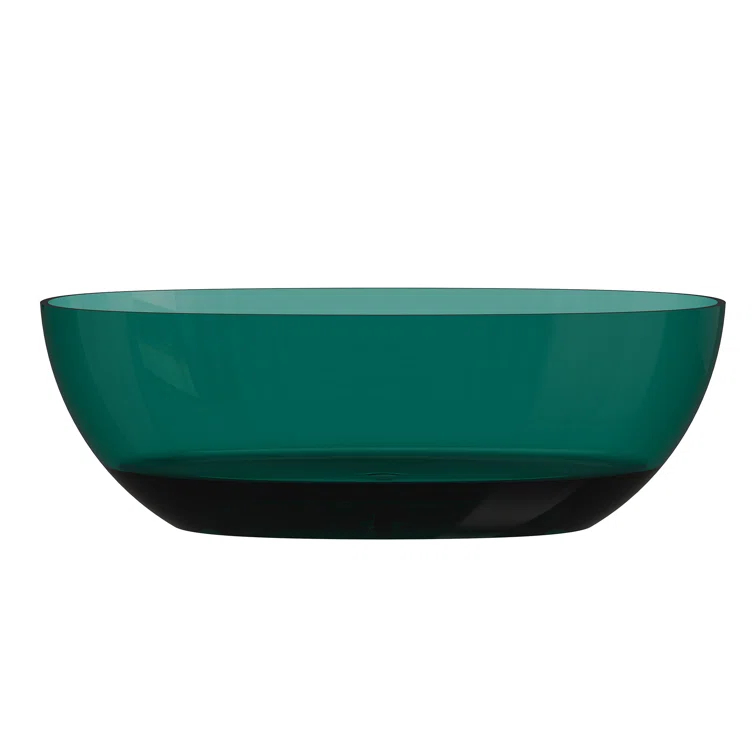 67'' x 30'' Runway Semi Transparent Resin Freestanding Soaking Bathtub