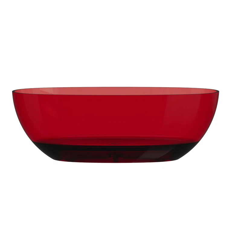 67'' x 30'' Runway Semi Transparent Resin Freestanding Soaking Bathtub