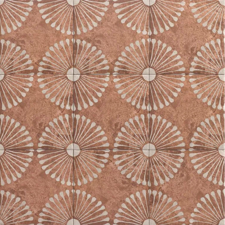 The Tile Life Amanecer 8" x 8" Satin Porcelain Patterned Floor & Wall Tile