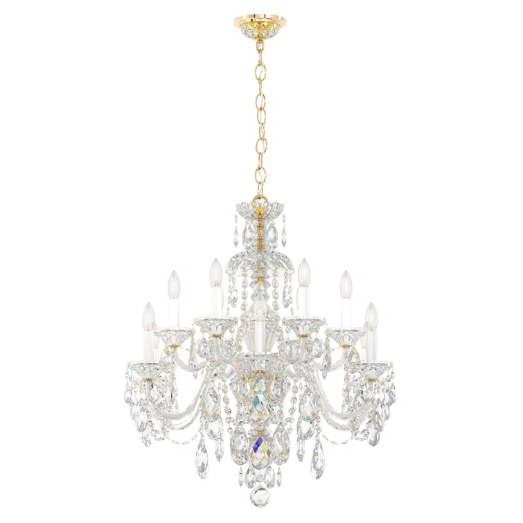 Sterling 12 - Light Glass Classic / Traditional Chandelier
