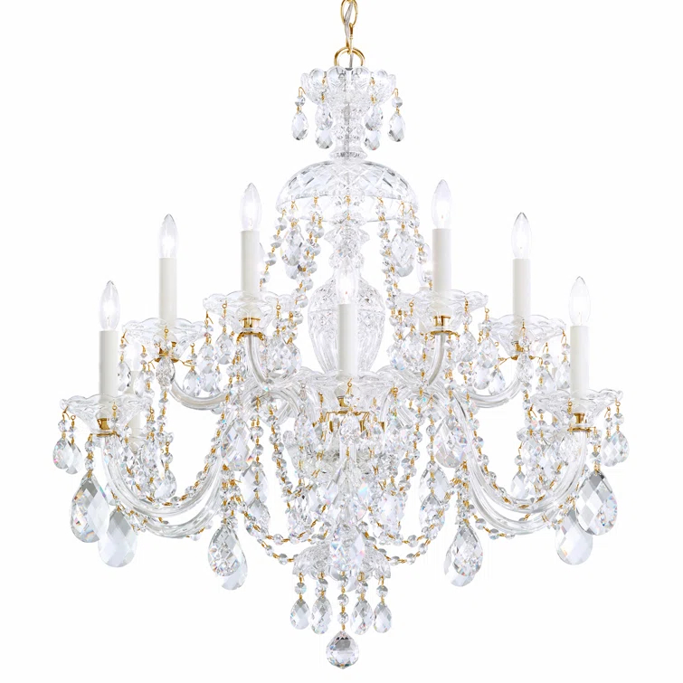 Sterling 12 - Light Glass Classic / Traditional Chandelier