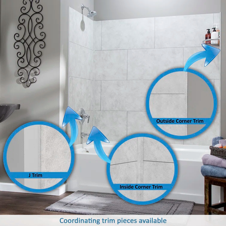 Palisade 25.6 in. x 14.8 in. Tile Shower and Tub Surround Kit