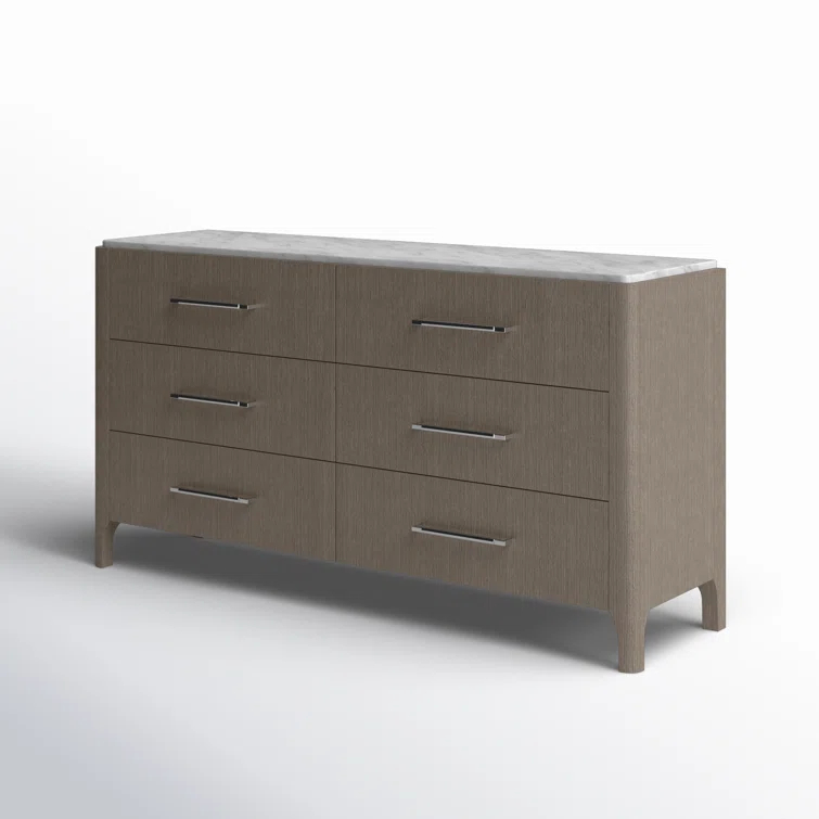 Modern Soren Double Dresser with Dovetail Drawers in White