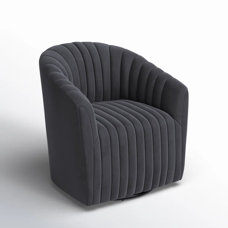 Upholstered Swivel Barrel Chair