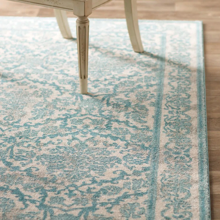 Irina Oriental Ivory/Light Blue Area Rug
