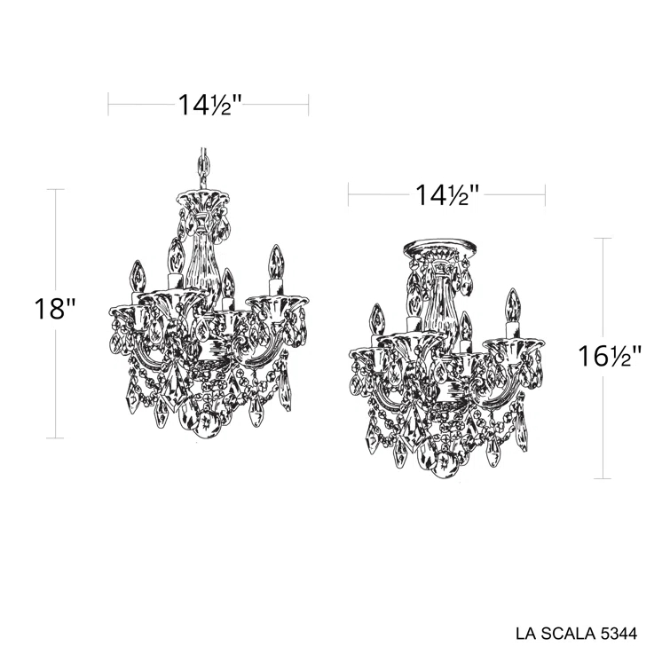 La Scala 4 - Light Glass Dimmable Classic / Traditional Chandelier