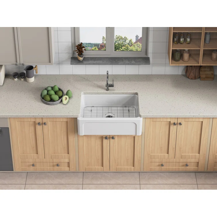 Kingston Brass Kaolin 30-Inch Fireclay Farmhouse Kitchen Sink