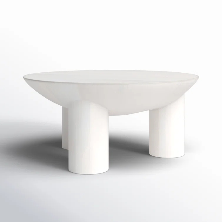 SAFAVIEH Couture Calhoun Contemporary Round Mango Wood Coffee Table, White Wash