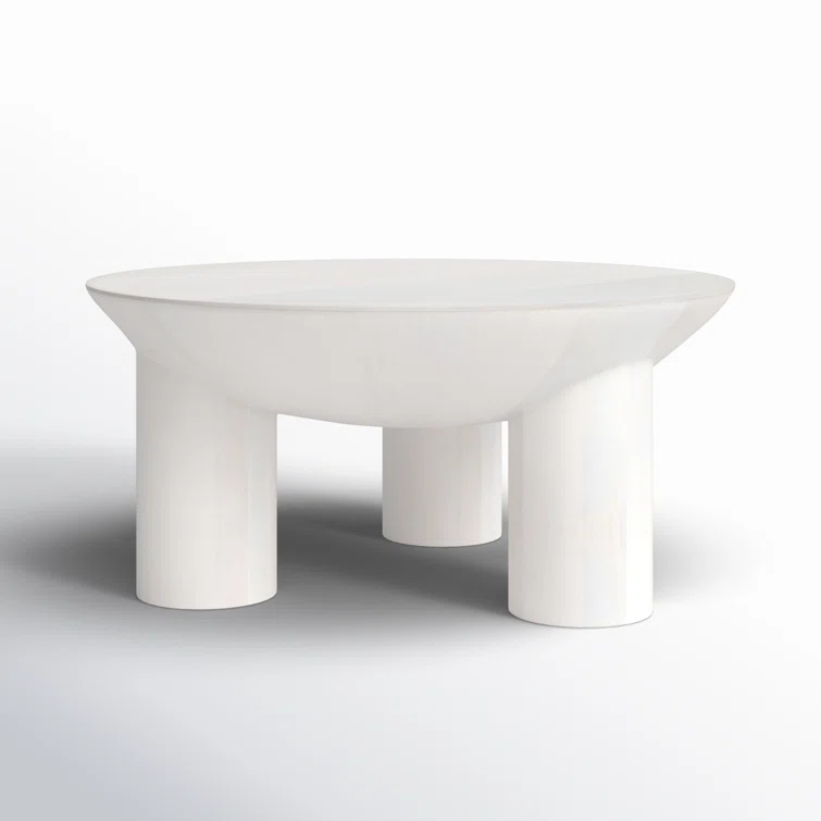 SAFAVIEH Couture Calhoun Contemporary Round Mango Wood Coffee Table, White Wash