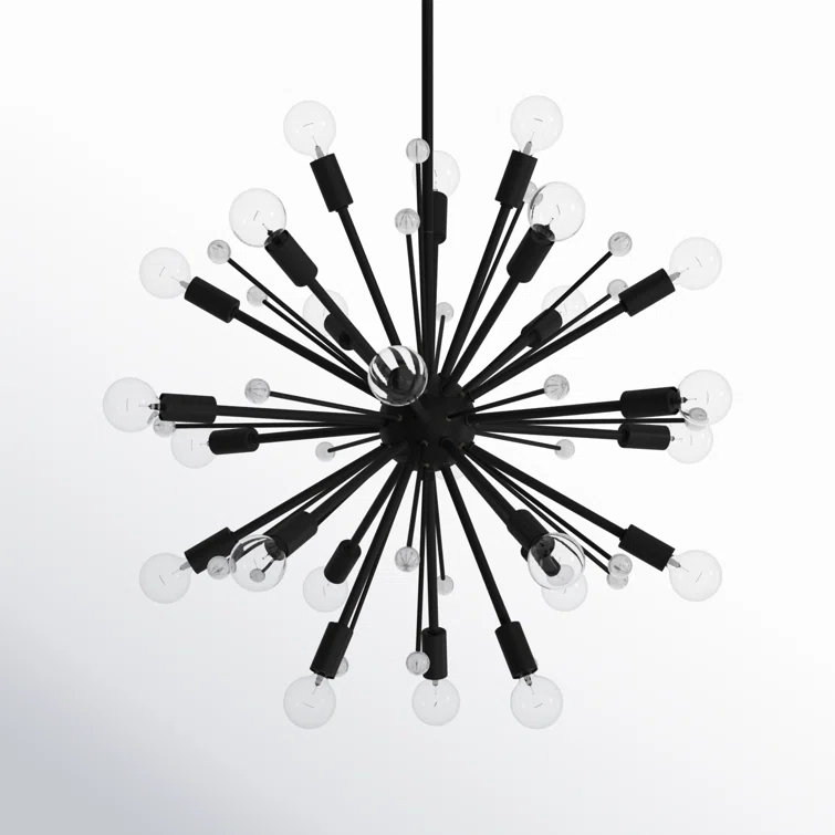 24 Light Metal Dimmable Sputnik Chandelier