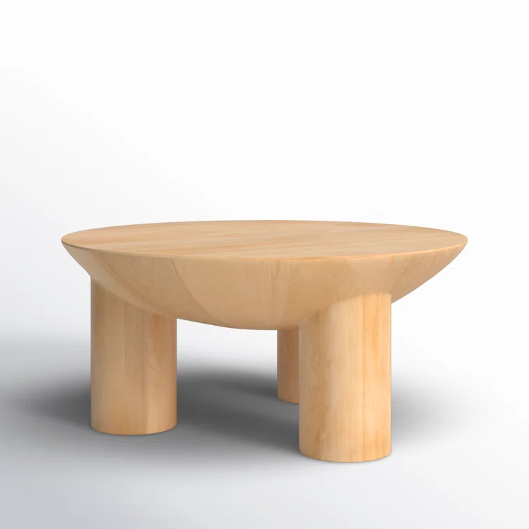 SAFAVIEH Couture Calhoun Contemporary Round Mango Wood Coffee Table, Natural