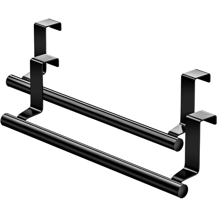 Stainless Steel Over Door Towel Rack Bar Holders for Universal Fit on Over Cabinet Cupboard Doors