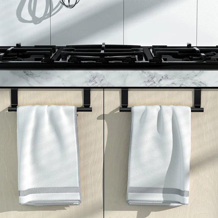 Stainless Steel Over Door Towel Rack Bar Holders for Universal Fit on Over Cabinet Cupboard Doors