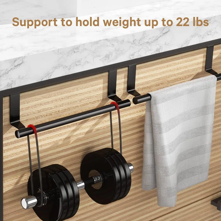 Stainless Steel Over Door Towel Rack Bar Holders for Universal Fit on Over Cabinet Cupboard Doors
