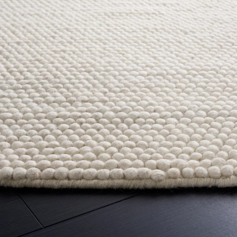 Ivory Hand-Tufted Wool Rectangular Area Rug 12' x 15'