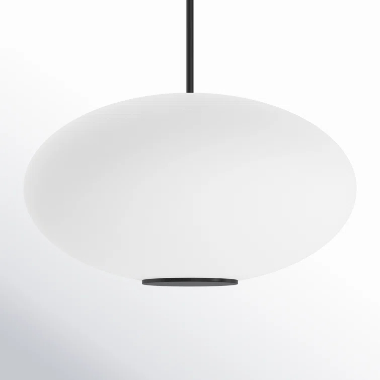 Illusion Dimmable LED Pendant With Oval Shaped Glass Shade, Adjustable Color Temperature