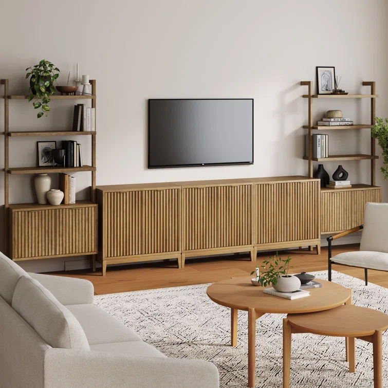Nathan James Sideboard And Bookcase Set Entertainment Center