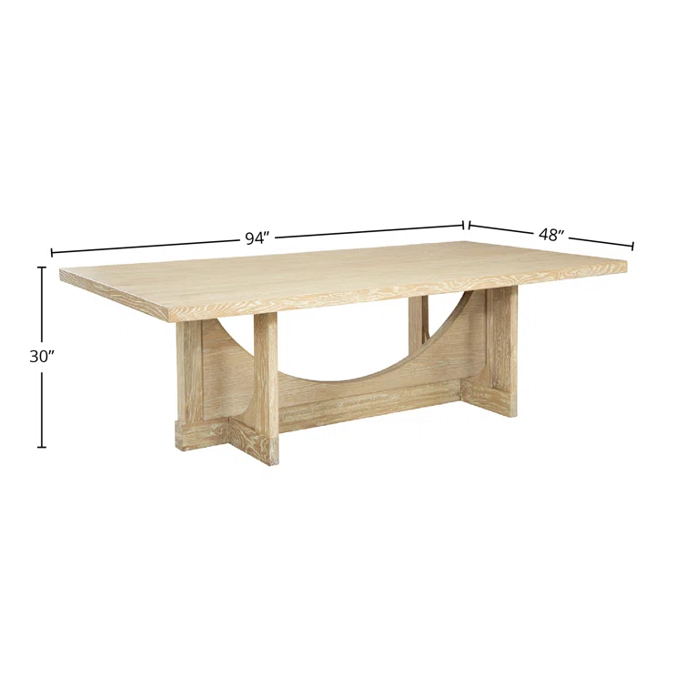 Ackworth Light Tan Solid Oak Rectangular Dining Table for Eight
