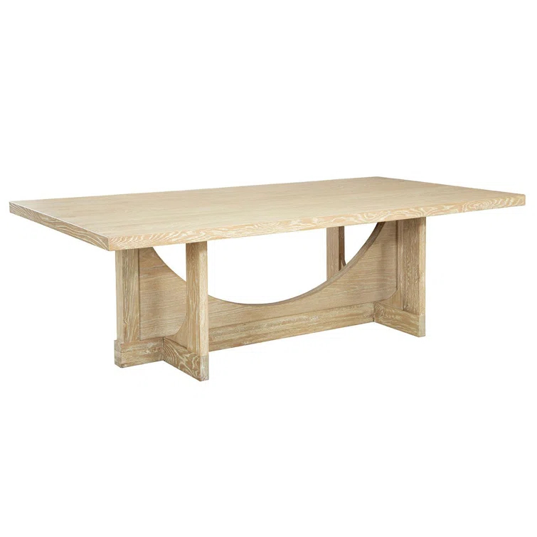 Ackworth Light Tan Solid Oak Rectangular Dining Table for Eight
