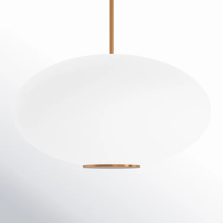Illusion Dimmable LED Pendant With Oval Shaped Glass Shade, Adjustable Color Temperature