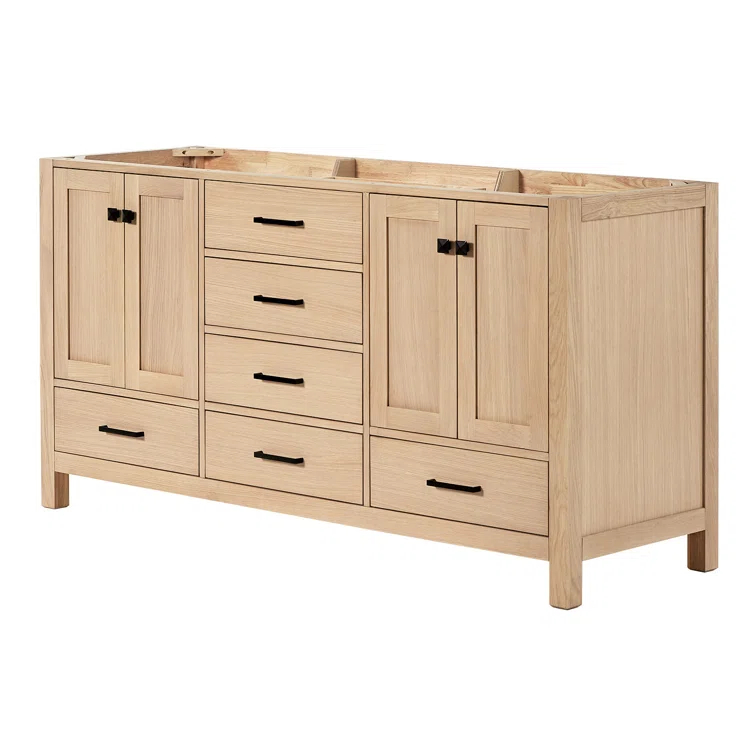 66 in. W Bath Vanity Cabinet Without Top in Oak Cambridge 21.5 in. D x 34.5 in. H Double Freestanding