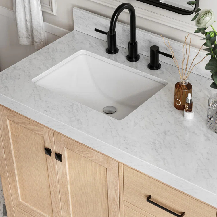 Cambridge 42'' Single Bathroom Vanity with Carrara Marble Top