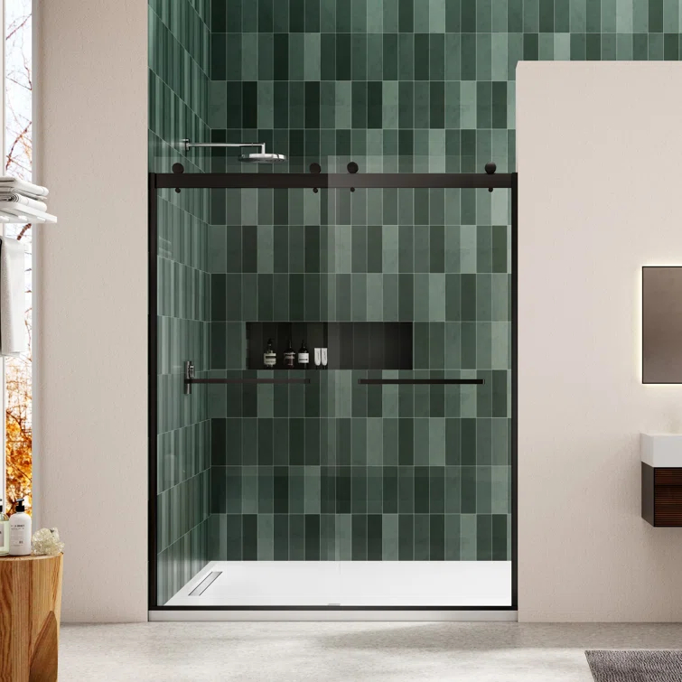 MJ RENOVATION GROUP LLC 13MRG516368RC 56"-60"W x 74"H shower door with high quality stainless steel handle