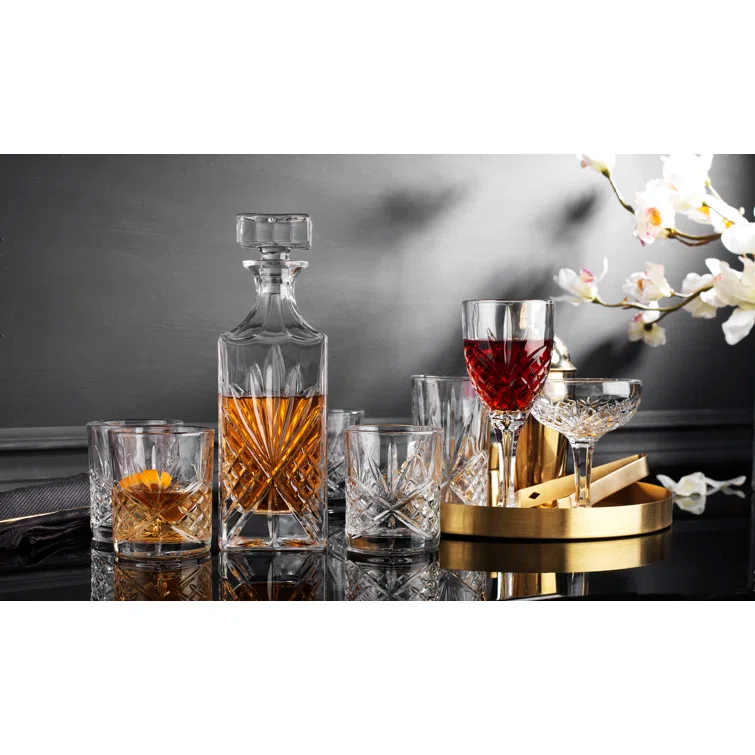 Godinger Silver Art Co Dublin Crystal White Wine 6.75oz (Set of 4)