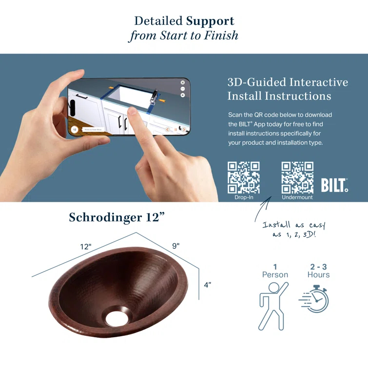 Schrodinger 12" Dual Flex Bathroom Sink in Copper