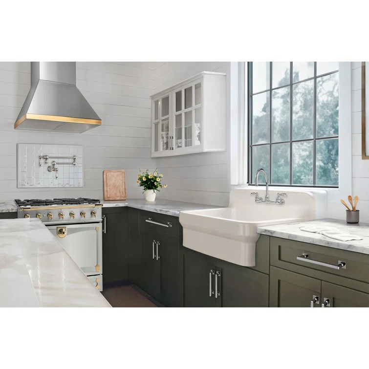 Whitehaus Old Fashioned Country Fireclay Utility Sink with High Backsplash