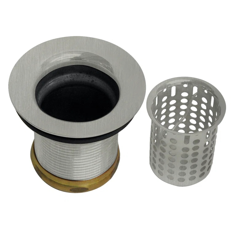 Junior Bar and Laundry Sink Drain Assembly with Removable Strainer Basket