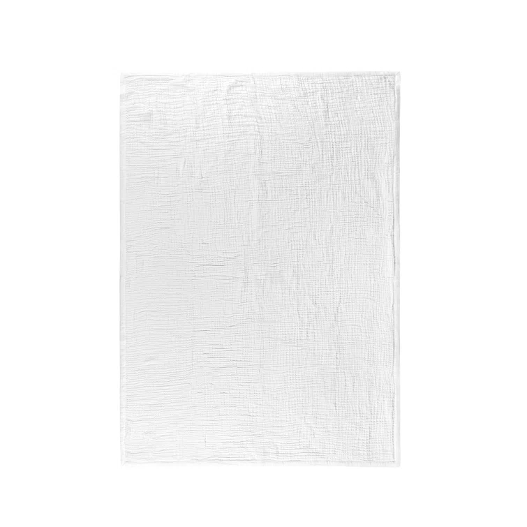 White Sherpa Cotton Linen Blend Weighted Throw Blanket