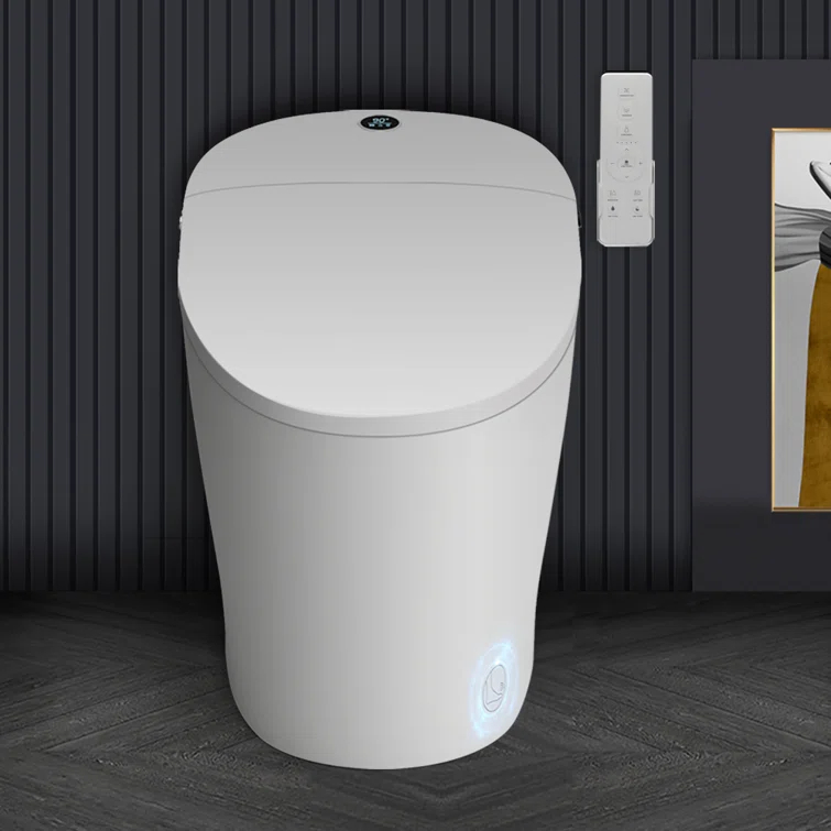 Smart Bidet Toilet, Elongated Tankless Toilet Bidet, Auto Flush, Foot Sensor Flush,Warm Water Clean,Dryer