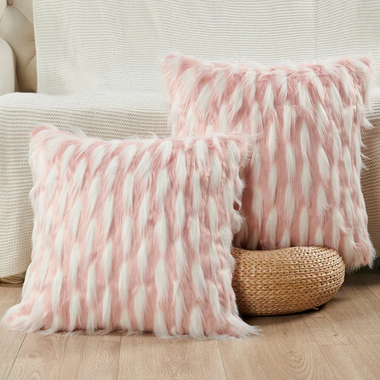Feathery 20" Throw Pillow Cover (Set of 2)