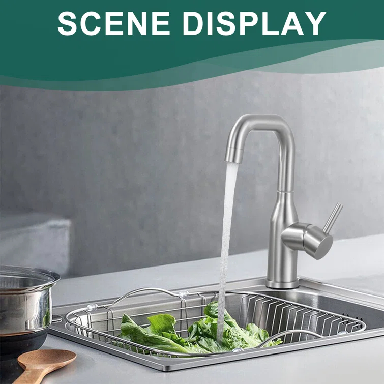 Single Handle Deck Mounted Bar Faucet Inclued Supply Lines